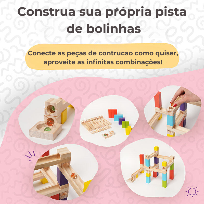 Pista de corrida de bolinhas Montessori